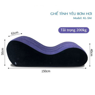 [Che tên] Ghế tình yêu bơm hơi cao cấp KL-SM kèm bơm điện, Ghế bơm hơi tình yêu chữ S Lazy Sofa cao cấp gấp gọn