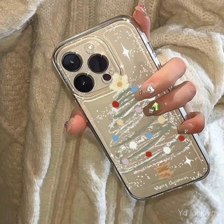 Cây Giáng Sinh Puppy Đơn Giản Dễ Thương Niche Mới Trong Suốt Bảo Vệ Thích Hợp Cho iPhone 17promax 16pro 16 15pro 12 13promax 14pro 11 xr 17pro 15 Ốp Điện Thoại Chống Sốc Chống Trầy Xước