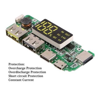 Mạch Sạc Dự Phòng QC 3.0 Có LCD Hiển Thị, Nhiều Cổng USB/Type-C, Hỗ Trợ Đa Giao Thức Sạc Nhanh Samsung/Apple/Huawei