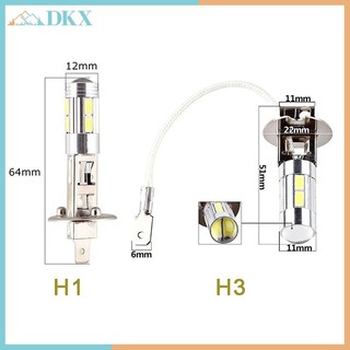 DKX 2 Bóng Đèn LED Ô Tô H1 H3 6000K LED Trắng Công Suất Cao 10-SMD 5630 Giải Mã Ô Tô Đèn Sương Mù Lái Xe Đèn Tự Động DRL.