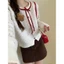 Áo khoác Cardigan len chấm bi phối nơ phong cách tiểu thư hàng QCCC XIMIMI SP386