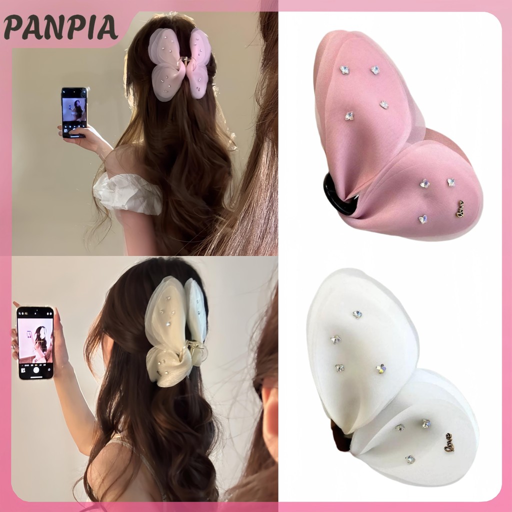 PNPIA- Thời Trang Kim Cương Giả Tính Khí Sáng Bóng Móng Vuốt Tóc Vải Tam Giác Kẹp Tóc