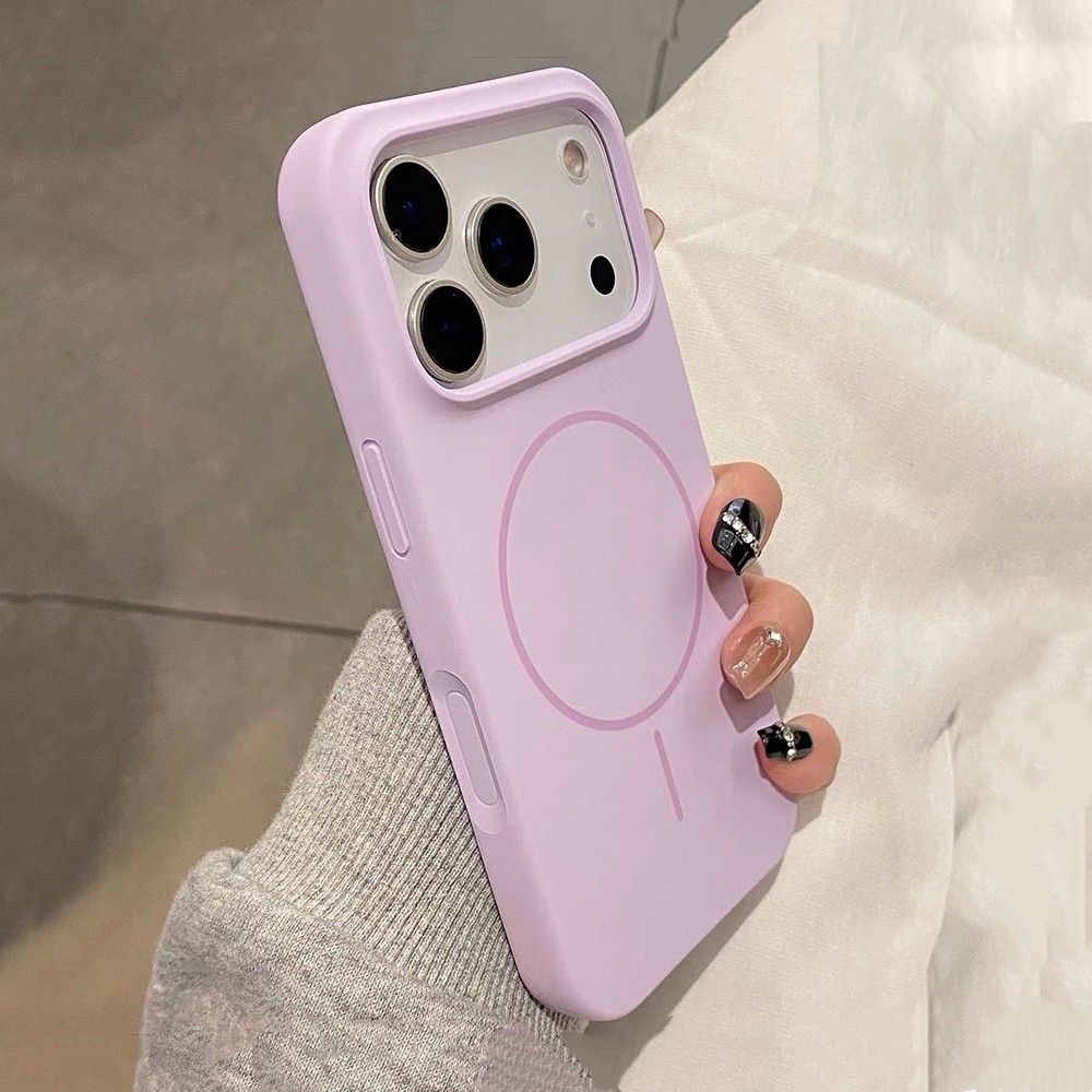 Ốp điện thoại silicon lỏng màu mận từ tính cho iPhone 17 Pro Max 17 Air 16 Plus 15 14 13 12 11 Vỏ bảo vệ chống sốc