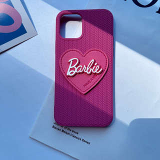 Da Trái Tim 3D Barbie Thời Trang Họa Tiết Dệt Magenta Bảo Vệ Toàn Diện Ốp Điện Thoại Chống Sốc Cho iPhone 17 17 17Air 16 15 14 13 12 11 ProMax Plus XsMax XR X Xs SE2020 7 8 Ốp Lưng