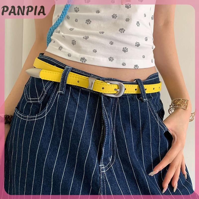 PANPIA-Thắt lưng nữ màu vàng chanh xu hướng dopamine, phù hợp phong cách subculture Y2K