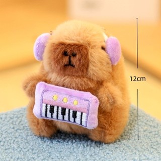 Đồ chơi búp bê sang trọng WOAY, Chủ đề tiệc Capybara Móc khóa nhồi bông, Kích thước nhỏ mềm mại với dụng cụ Động vật dễ thương Anime Đồ chơi lông tơ Trang trí ngày lễ