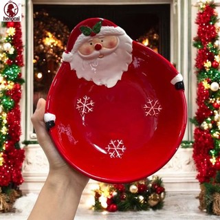Bát ông già Noel bằng gốm sứ Giáng sinh - Bộ đồ ăn trang trí ngày lễ
