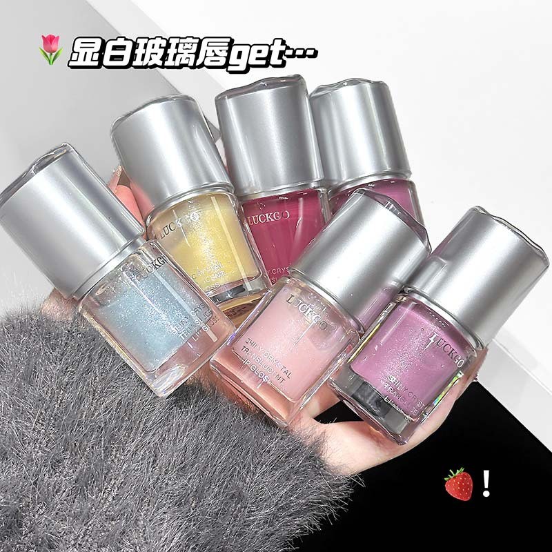 LUCKGO Shining Crystal Trong Suốt Son Bóng Dưỡng Ẩm Gương Dưỡng Ẩm Lớp Giả-Makeup Thu Đông Trang Điểm Làm Đẹp Son Môi