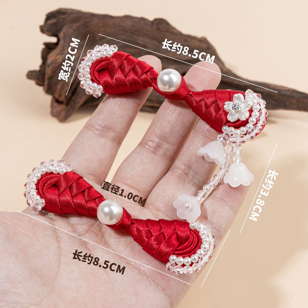 Tùy Chỉnh Quần Áo Sườn Xám Phong Cách Trung Quốc, Handmade Đính Hạt Nút và Ngọc Trai Pha Lê