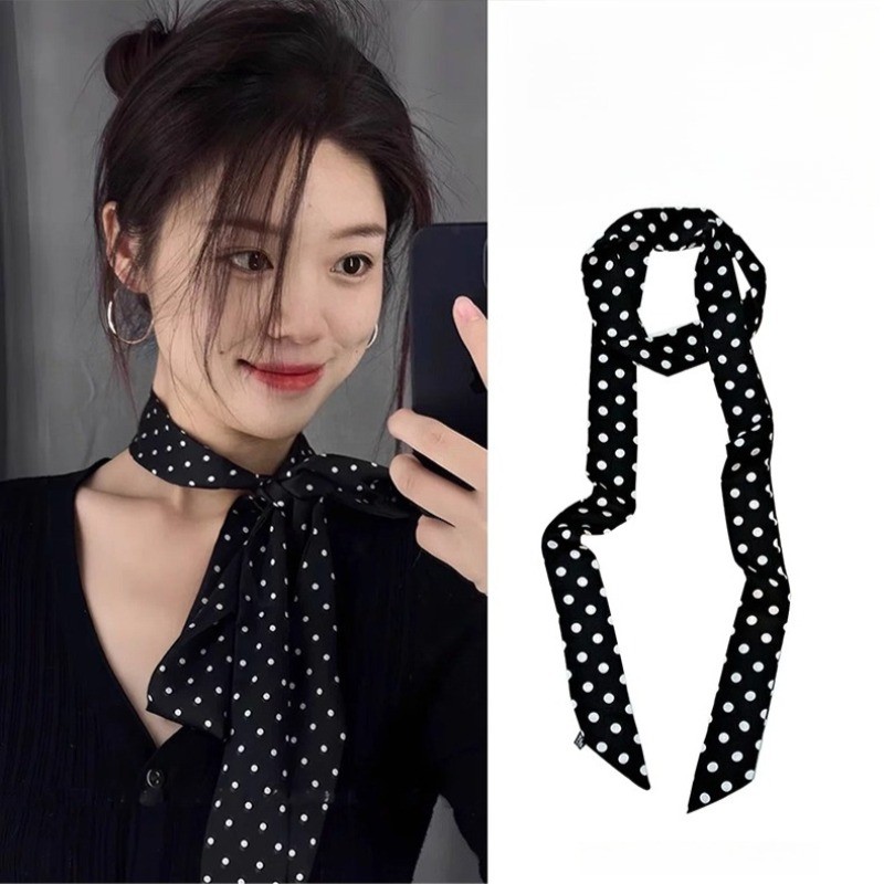 Khăn Quàng Cổ Lụa Chấm Bi Cổ Điển - Phù Hợp Thời Trang Nữ