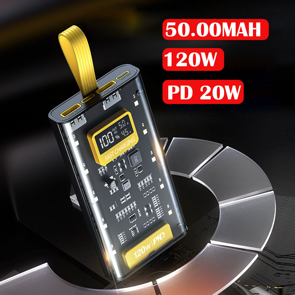 Pin sạc dự phòng 50000mAh Sạc nhanh 22.5W tích hợp dây sạc tiện lợi bảo hành 12 tháng