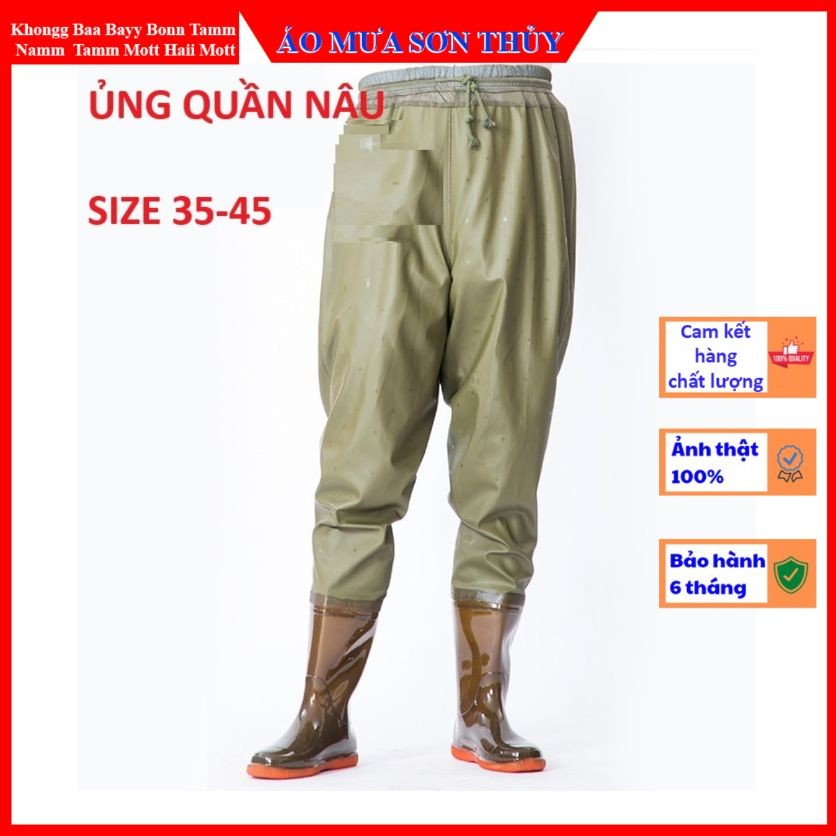 { CHUẨN-LOẠI 1 } Quần Ủng NÂU Lội Nước Đế Cứng Thế Hệ Mới, Ủng Bảo Hộ Lao Động, Dày Cao Cấp 2 Lớp aomuasonthuyhn