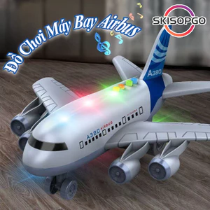 Đồ Chơi Máy Bay Airbus A380, Chất Liệu Nhựa ABS An Toàn, Đèn LED Phát Sáng, Chịu Va Đập, Cho Bé 3-15 Tuổi