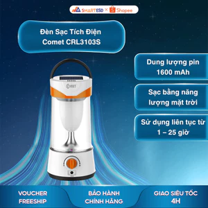 Đèn Sạc Tích Điện Comet CRL3103S 10W - Năng Lượng Mặt Trời Siêu Sáng - Bảo hành chính hãng 12 tháng