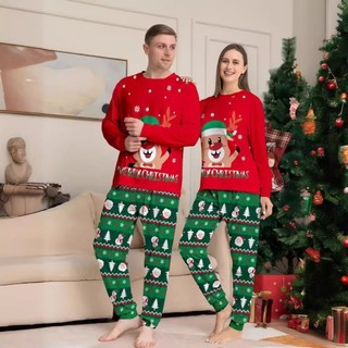 Bộ Đồ Ngủ Giáng Sinh In Hình Hoạt Hình, Hươu Mềm Cho Ông Già Noel - Phù Hợp Bố Mẹ Và Trẻ Em