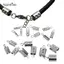 AqToCna 50 / 100 Cái Đầu Nối Nelace Cung Cấp Thép Không Gỉ Chất Lượng Cao Uốn Đầu Hạt Mũ Dây Da Kẹp Cho DIY Trang Sức Làm AqToCna