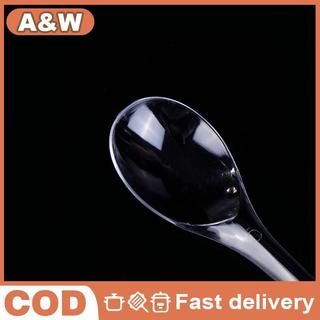 A & W 50 / 100 Chiếc Dùng Một Lần Mini Món Tráng Miệng Thớt Nĩa Cho Bánh Kem Jelly Pudding Đảng Nhựa Trong Suốt Phục Vụ Thìa