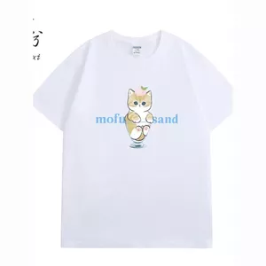 Mifusand Bánh Mèo Áo Thun Hoạt Hình Nhật Bản Món Tráng Miệng Meow Series Dễ Thương Vui Nhộn Nguyên Chất Cotton Top Quần Áo