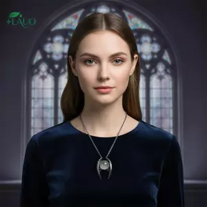 Springevenstar Punk Retro Màu Bạc Cánh Ma Tròn Mịn Đá Cra Pha Lê Mặt Dây Chuyền Nelace Cho Nữ Cá Tính Trang Sức Phụ Kiện Quà Tặng Springevenstar