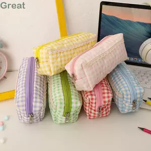 Túi Bảo Quản TUYỆT VỜI, Túi Đựng Bút Di Động Thiết Kế Kẻ Sọc Tươi, Chất Lượng Cao Đa Năng Công Suất Lớn Dụng Cụ Tổ Chức Văn Phòng Phẩm Học Sinh