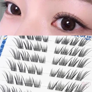 Lông mi giả mắt cáo Không có cụm keo 8-14mm Chiều dài hỗn hợp C Curl Khối lượng tự nhiên