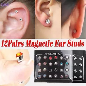 SAIA 12 Cặp / bộ Quà Tặng Cho Bạn Bè Nam / Nữ Thời Trang Hình Tròn 3 / 4 / 5 / 6 / 7MM Kích Thích Bấm huyệt