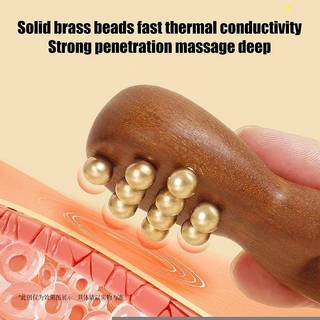 KUZHEN Mũi Gỗ Guasha Dụng Cụ Massage Hạt Đồng Cầm Tay Lược Chống Tĩnh Điện Cho Mặt Mũi Thư Giãn Mắt Điểm Kinh Tuyến Acupoint Quà Tặng Sinh Nhật HOT