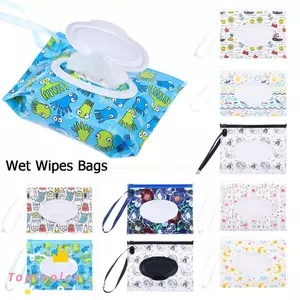 TOPTOOLCX 1 Túi Khăn Lau Ướt Di Động EVA Có Dây Đeo Chụp Khăn Lau Lau