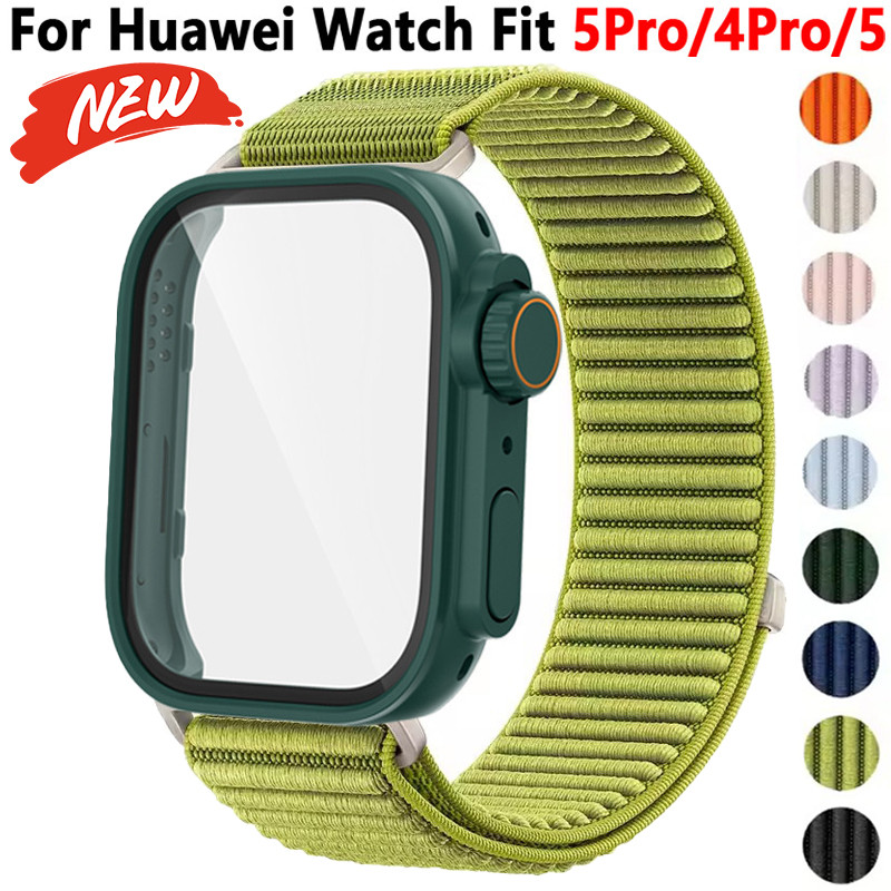 Ốp lưng + dây đeo nylon cho Huawei Watch Fit 5 Pro/4 Pro/4/5, thay đổi sang vòng Ultra