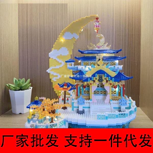 Tương thích với Lego Guanghan Palace Building Blocks Girls Series Câu đố lâu đài lắp ráp bé trai có độ khó cao