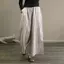 Quần ống rộng sọc dọc in vải lanh Cotton cổ điển thon gọn hơn trông rộng hơn Quần ống chân thẳng thông thường dành cho nữ