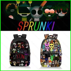 HT3 Sprunki Incredibox Ba Lô Dành Cho Học Sinh Dung Tích Lớn In Nhẹ Hoạt Hình Túi Đi Học TH3