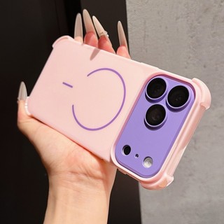 Ốp Điện Thoại Chống Rơi Bốn Góc Chặn Màu Dopamine Thích Hợp Cho iPhone 11 12 13 14 15 16 17 Pro Max TPU Silicon Mềm Ốp Lưng