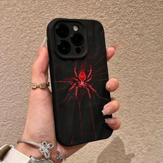 Ốp Bảo Vệ Silicon Mềm Cho iPhone 15 Pro Max a Red Spider 17 Pro XS 13 Pro Max 12 Pro 11 17 Pro Max XSMAX Matte Fold Họa Tiết 14 Pro