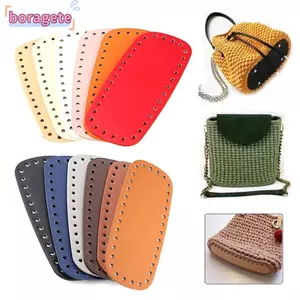 BORAGETE Túi Dài Đáy, Làm Túi Ví Túi Móc Hình Bầu Dục Đáy, Da PU DIY Có Lỗ Handmade Đáy Người Phụ Nữ