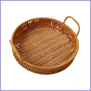 Giỏ đựng mây Giỏ đựng đồ dệt nhân tạo thoáng khí Nhà bếp Phòng khách Ban công Bãi biển ngoài trời cho mueadsyvn