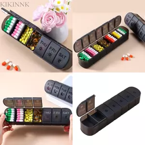 KIKIN Thuốc tại nhà Hộp đựng thuốc sắp xếp 14 ngăn có nắp