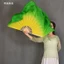 Quạt Khiêu Vũ Màu Gradient Xanh Vàng Người Lớn Trẻ Em Khiêu Vũ Hai Mặt Quạt Vuông Khiêu Vũ Xanh Vàng Quạt Khiêu Vũ