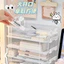 Hộp Đựng Thẻ Nhỏ Trong Suốt Hộp Bảo Quản Dung Tích Lớn Ngăn Cầm Tay Di Động Bốn Lớp Lưu Trữ Xếp Chồng Hộp Bảo Quản