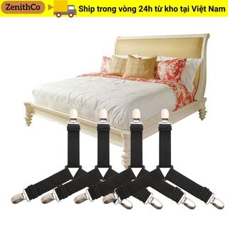ZENITHCO 4 Kẹp Nệm Nhà Dây Sống Bộ Đồ Ga Gối Giá Đỡ Co Giãn Dây Buộc
