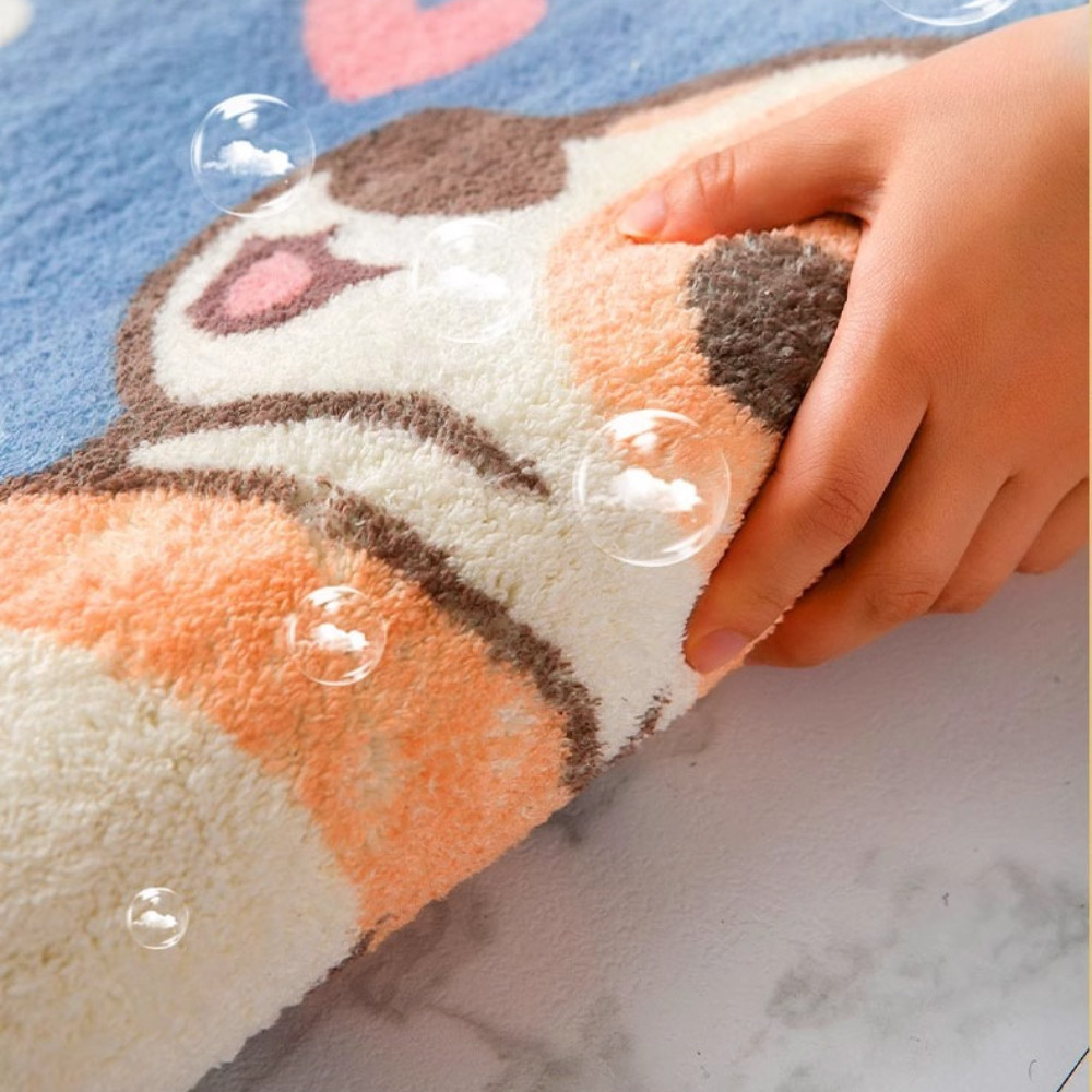 Thảm Lau Chân Nhà Tắm Cashmere Lông Cừu Hình Thú Dễ Thương HOMIE, Thảm Chùi Chân Thấm Hút Mềm Mại