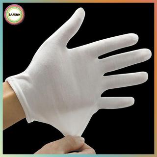 Găng Tay Cotton Trắng Full Ngón SAFENH Dành Cho Nam Nữ Bồi Bàn Lái Xe Trang Sức Công Nhân 1 Cặp VN