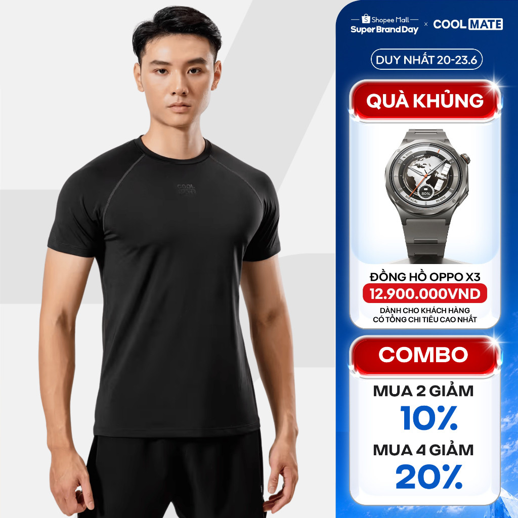 [MUA 4 GIẢM 20%]Áo Thun Gym Powerfit thể thao Slim fit 1952 dáng ôm, co giãn 4 chiều, thấm hút tốt Coolmate