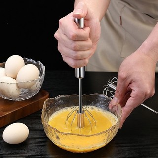 Máy đánh trứng xoay bán tự động bằng thép không gỉ Máy đánh trứng cầm tay Dụng cụ làm bánh nhà bếp Cần khuấy thủ công JU7T