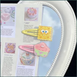YT4 SpongeBob SquarePants Patrick Star Hoạt Hình Dễ Thương Ngọt Ngào Kẹp Tóc Trang Sức Thời Trang