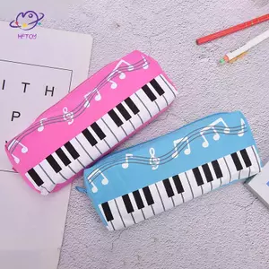 HFTOY Ghi chú âm nhạc Bàn phím đàn Piano Hộp đựng bút chì Túi đựng bút Công suất lớn Văn phòng phẩm văn phòng ~