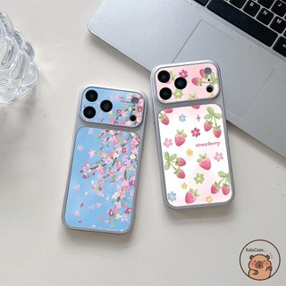 Dành Cho Vivo Y31D Y39 Y38 Y37 Y36 Y35 Y33S Y33T Y31 Y30i Y55 Y55S Y53S Y51 Pro Y51A Y51S Ốp Điện Thoại Da PU Màu Xanh Hồng Sơn Hoa Đào Vỏ Dâu