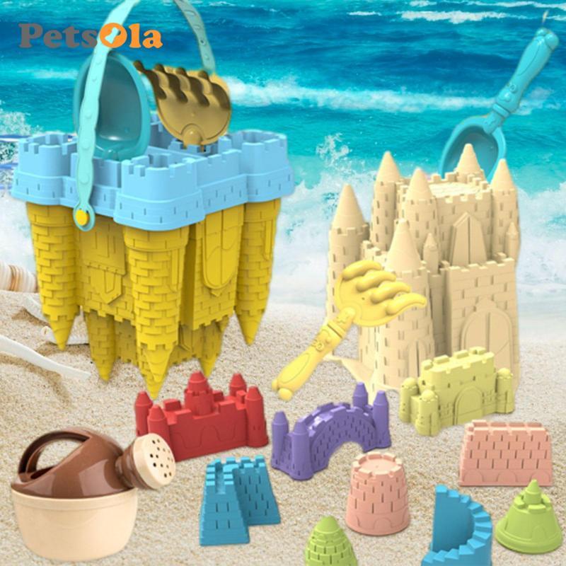 Đồ chơi cát lâu đài 14x cho trẻ 3-10 tuổi, hộp cát đi biển