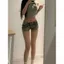 Quần short Denim siêu cạp thấp dành cho nữ phong cách Mỹ Slim-fit Slimmer Look Wide-Leg Hot Pants