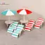 HL Mini Sun Umbrella Đôi Đi Biển Bộ Ghế Thu Nhỏ Thủ Công Thủ Công Đồ Chơi Trang Trí Nhà Micro Phong Cảnh Đồ Trang Trí LMWU